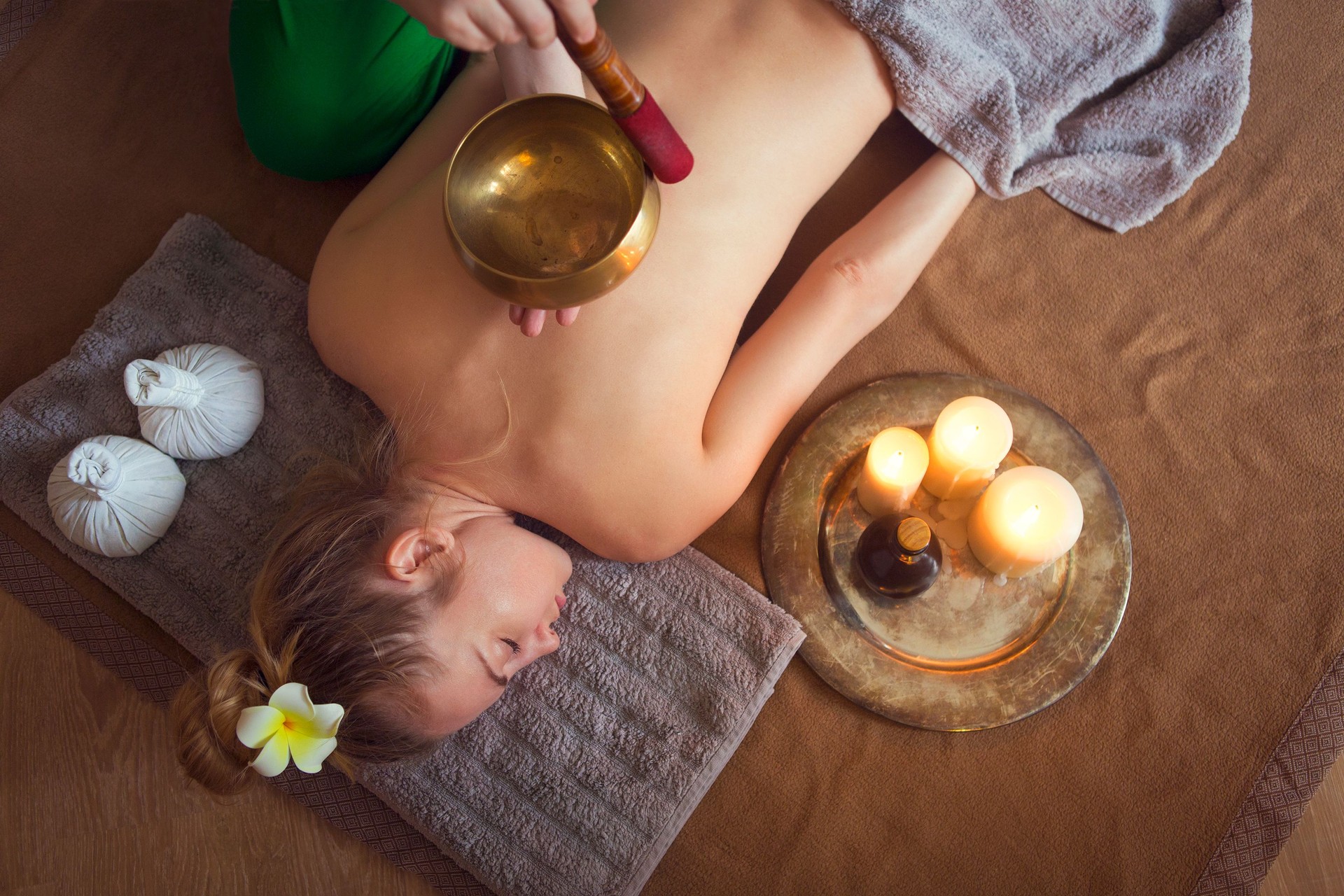 Young woman having massage treatment