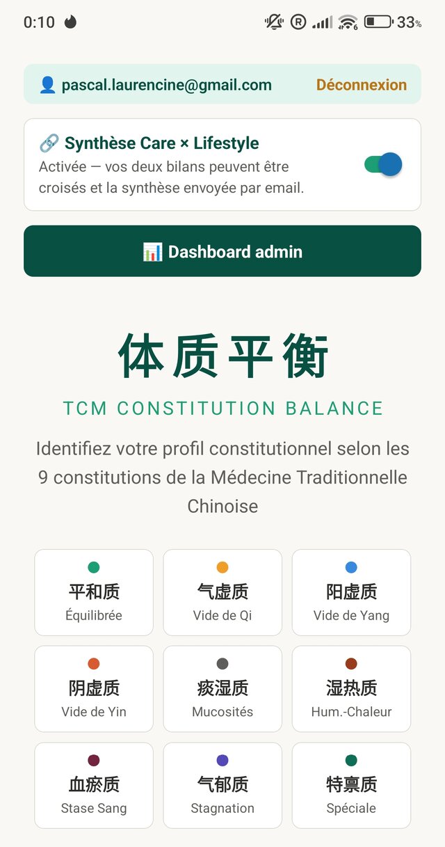 Aperçu de l'application QiSenS Care