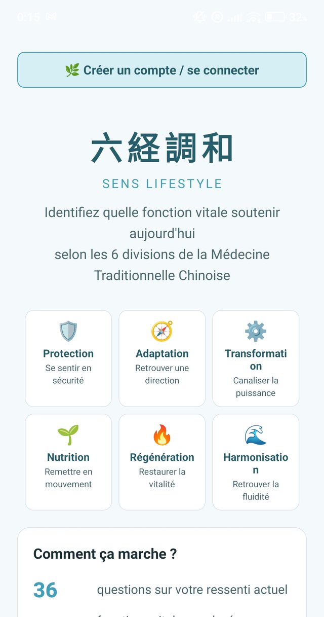 Aperçu de l'application QiSenS Lifestyle